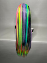 Load image into Gallery viewer, TECHNICOLOR Custom Colored Lace Front Wig (Large Cap, 13x3 Lace Front, Half Black/Rainbow) MADE TO ORDER
