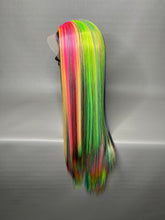 Load image into Gallery viewer, TECHNICOLOR Custom Colored Lace Front Wig (Large Cap, 13x3 Lace Front, Half Black/Rainbow) MADE TO ORDER
