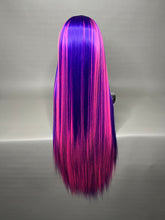 Load image into Gallery viewer, CHESHIRE Custom Colored Lace Front Wig (Large Cap, Violet w/Neon Pink Hi Lights, 24 inch length) READY TO SHIP
