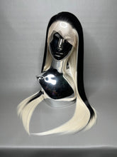 Load image into Gallery viewer, NARCISSA Synthetic Lace Front Wig (Large Cap, 13x3 Lace Front, Platinum Blonde w/Black Skunk Lowlight) MADE TO ORDER
