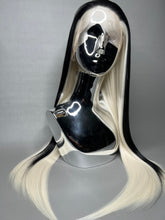Load image into Gallery viewer, NARCISSA Synthetic Lace Front Wig (Large Cap, 13x3 Lace Front, Platinum Blonde w/Black Skunk Lowlight) MADE TO ORDER
