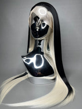 Load image into Gallery viewer, NARCISSA Synthetic Lace Front Wig (Large Cap, 13x3 Lace Front, Platinum Blonde w/Black Skunk Lowlight) MADE TO ORDER
