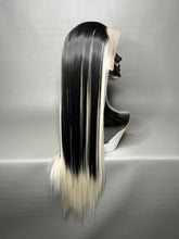 Load image into Gallery viewer, NARCISSA Synthetic Lace Front Wig (Large Cap, 13x3 Lace Front, Platinum Blonde w/Black Skunk Lowlight) MADE TO ORDER
