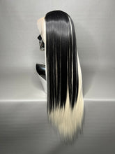 Load image into Gallery viewer, NARCISSA Synthetic Lace Front Wig (Large Cap, 13x3 Lace Front, Platinum Blonde w/Black Skunk Lowlight) MADE TO ORDER
