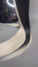 Load and play video in Gallery viewer, NARCISSA Synthetic Lace Front Wig (Large Cap, 13x3 Lace Front, Platinum Blonde w/Black Skunk Lowlight) MADE TO ORDER
