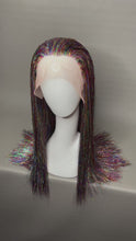 Load and play video in Gallery viewer, TWILIGHT Custom Colored Lace Front Wig (Medium Cap, Dark Tinsel, 24 inch length) READY TO SHIP
