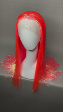 Load and play video in Gallery viewer, RYUKIN Custom Colored Lace Front Wig (Medium Cap, Orange Tinsel, 24 inch length) READY TO SHIP
