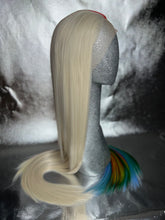 Load image into Gallery viewer, ICY MAGIC Lace Front Wig (Large Cap, Half and Half Platinum Blonde/Rainbow, 30 inch length) MADE TO ORDER 2-3 Month Turnaround Timeframe
