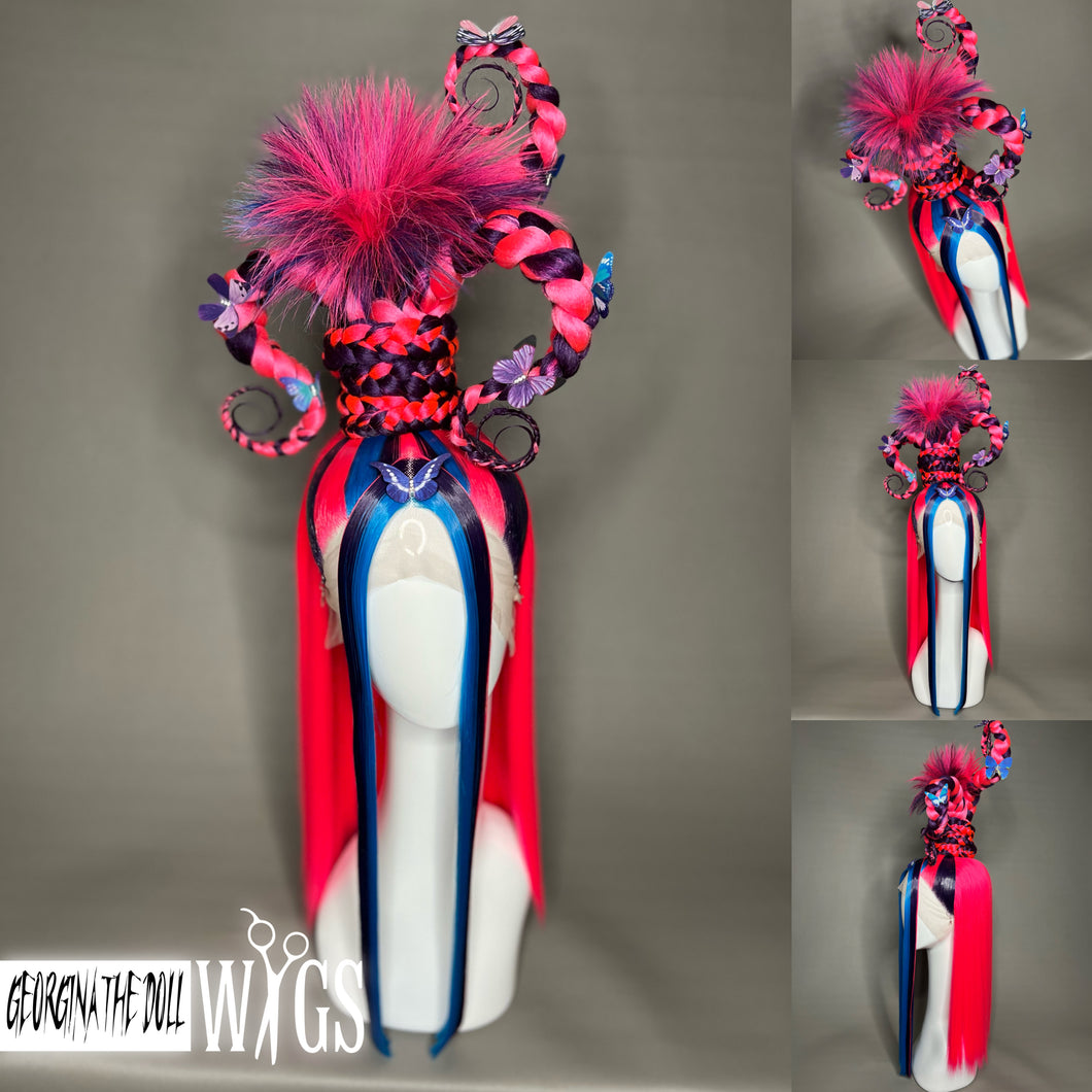 MIDNIGHT FLUTTER: MADE TO ORDER GeorginatheDollWigs Custom Styled Wig (READ DESCRIPTION FOR TURNAROUND)