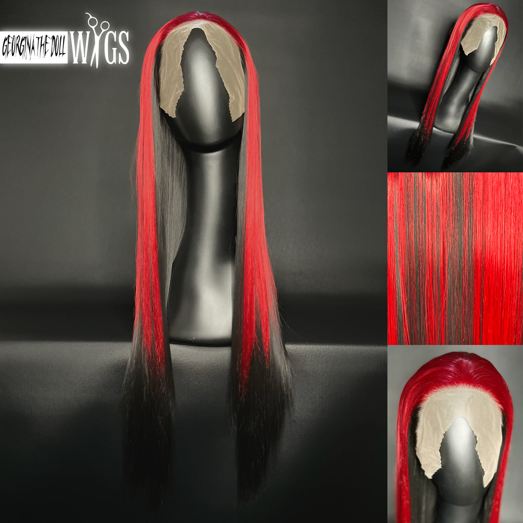 BLOODY MARY Custom Colored Lace Front Wig (Large Cap, 13x3 lace front, 26 inch length) READY TO SHIP
