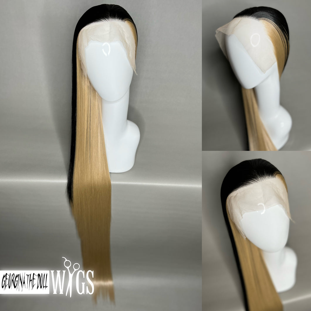 BLAQUE ZANDZ Custom Colored Lace Front Wig (Large Cap, 13x4 lace front, 50 inch length) READY TO SHIP