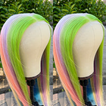 Load image into Gallery viewer, SOUR PATCH Custom Colored HUMAN HAIR Lace Front Wig (Large Cap, 13x4 lace front, 40 inch length) MADE TO ORDER 2-4 Week Estimated Turnaround Timeframe
